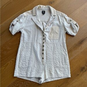 Urban Outfitters Beige Button-Up Romper (M)